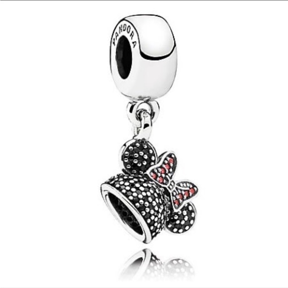 Pandora Disney Parks Sparkling Minnie Mouse Disney Cap Dangle Pendant Charm - Picture 1 of 4